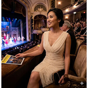 VTG 90S Tadashi Shoji Silk Ruched Bodycon dress party ivory Size 12